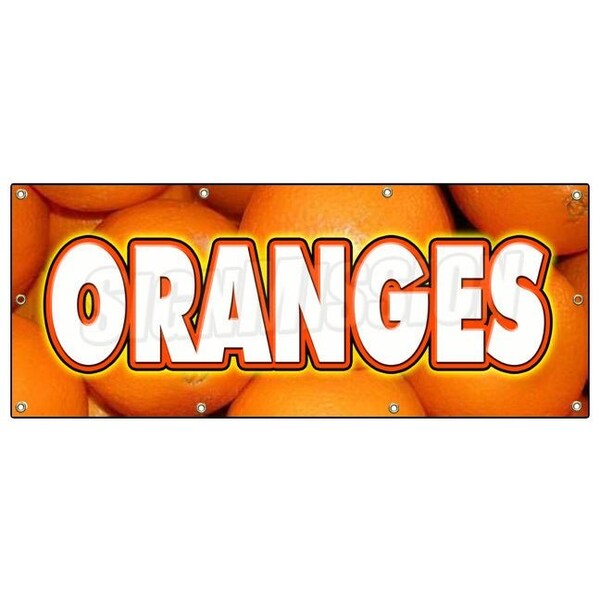 ORANGES BANNER SIGN citrus fruit juice florida produce orchard